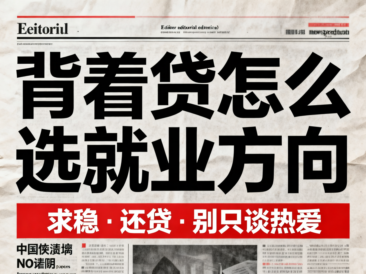背着贷怎么选就业方向